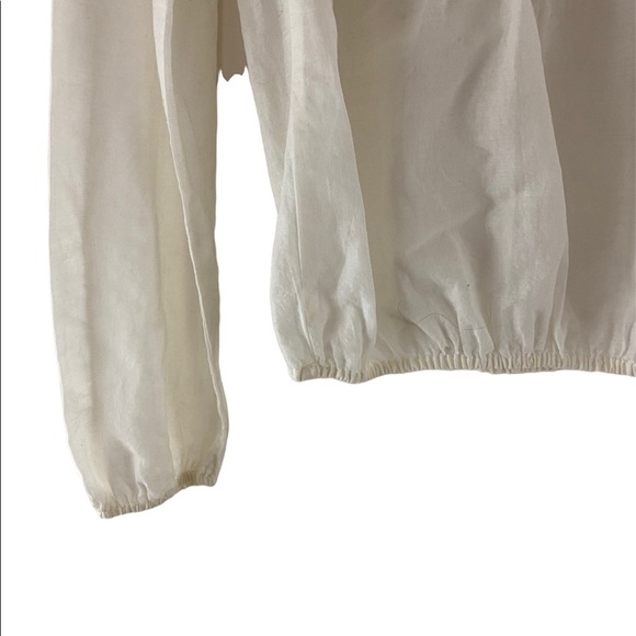 Abercrombie & Fitch Crochet Boho Cream Off-White Long Sleeve Blouse Size M - Picture 3 of 7